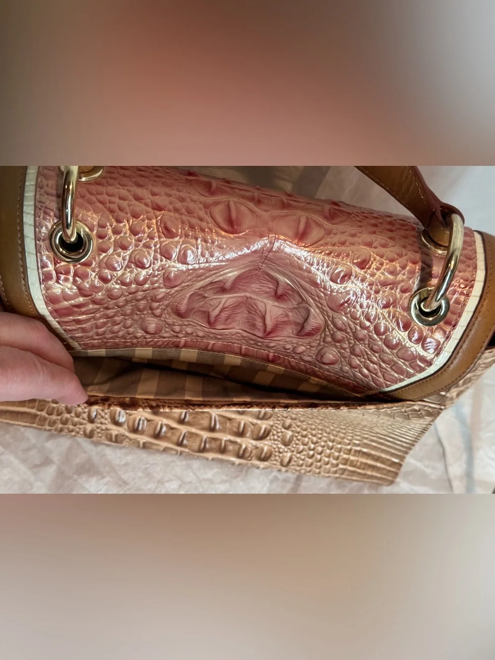 Brahmin Brinley in Sandshell Varadero Leather—Like New!